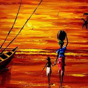 SOLD - no longer available   Beautiful original painting from Africa. On canvas